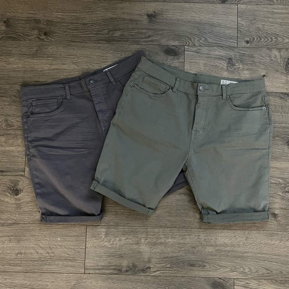 (2) Two Pairs Primark Denim Co Men’s Cuffed Slim Fit Denim Shorts